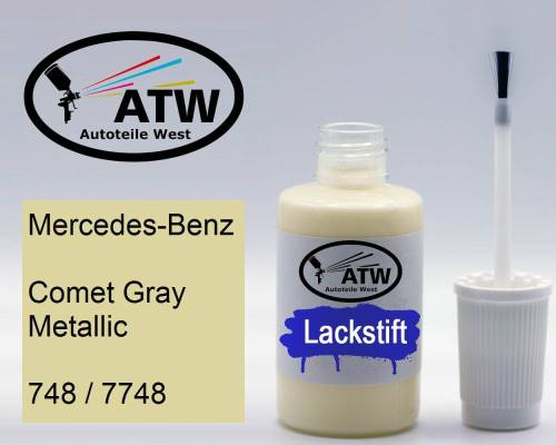 Mercedes-Benz, Comet Gray Metallic, 748 / 7748: 20ml Lackstift, von ATW Autoteile West.